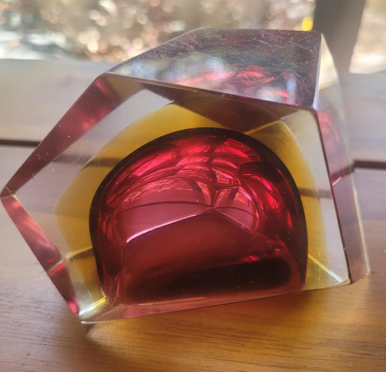 Vintage Art Glass Ashtray Catchall Paperweight