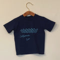 California Wave (script) - Kids Short Sleeve Tee - Navy