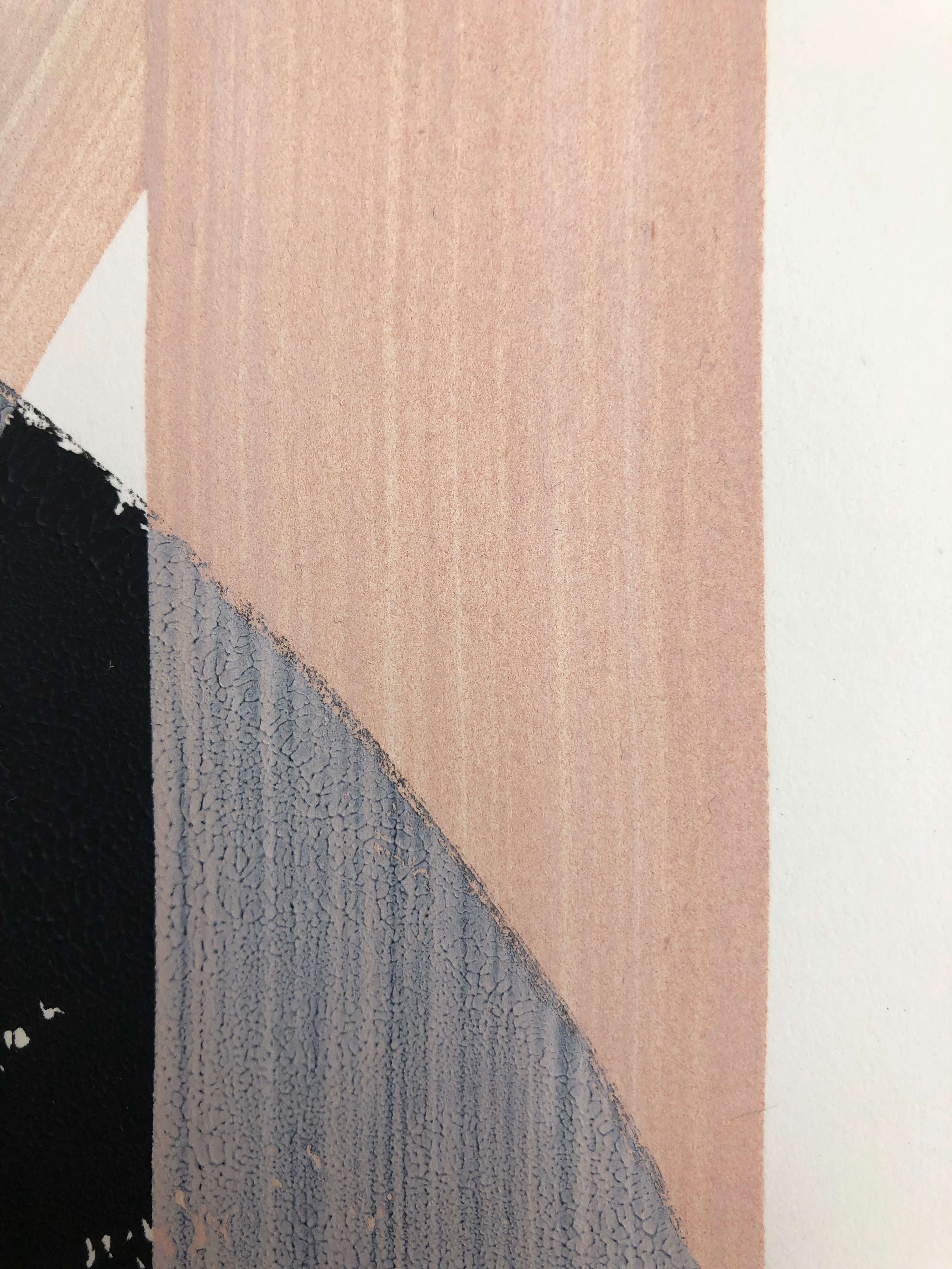 Block Print Artwork - "Black with Pink Swiped Overlay"