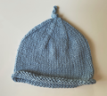 Handmade Knitted Acorn Hat - Cotton Blend in Pale Blue