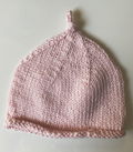 Handmade Knitted Acorn Hat - Cotton Blend in Pale Pink