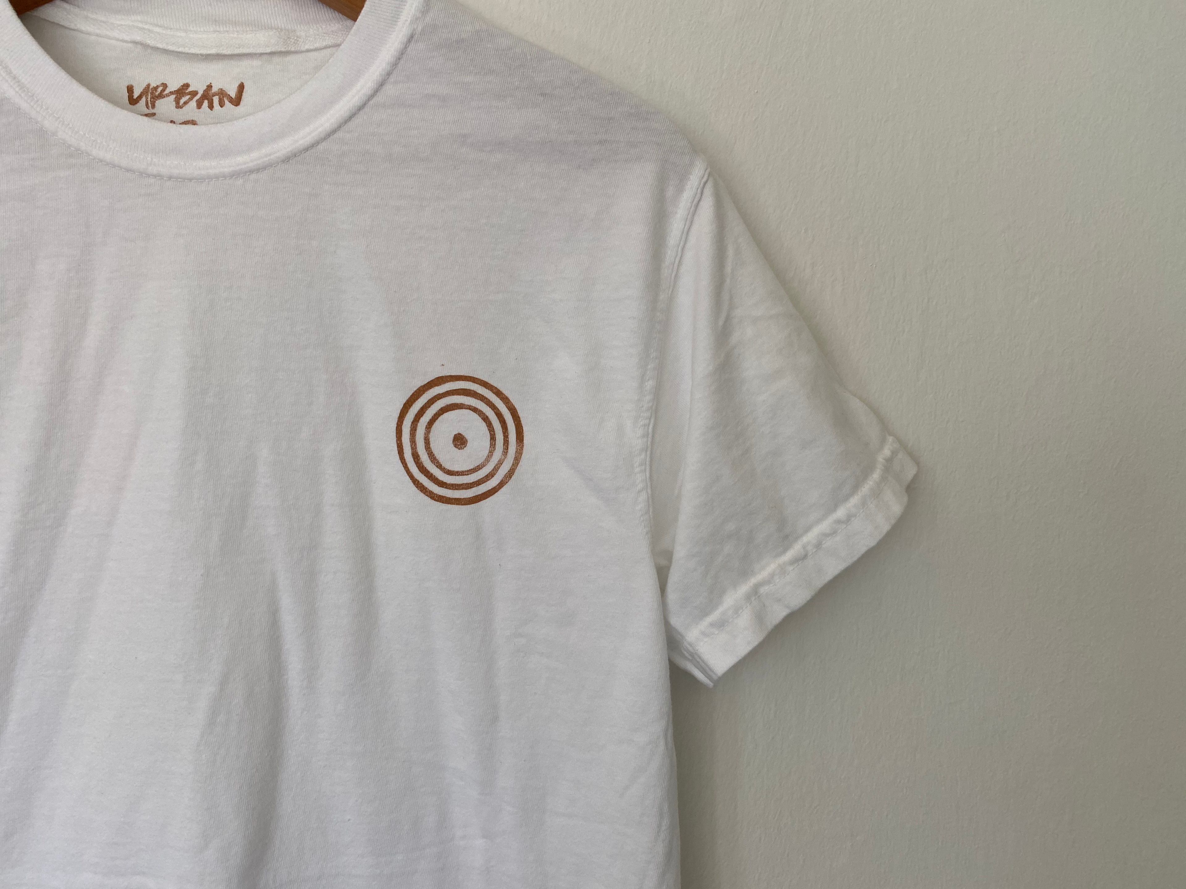 Short Sleeve Shirt - Block Print White Tee