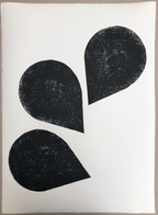 Block Print Artwork - "Series of Three Falling Petals"