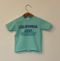 California Love - Kids Short Sleeve Tee - Aqua