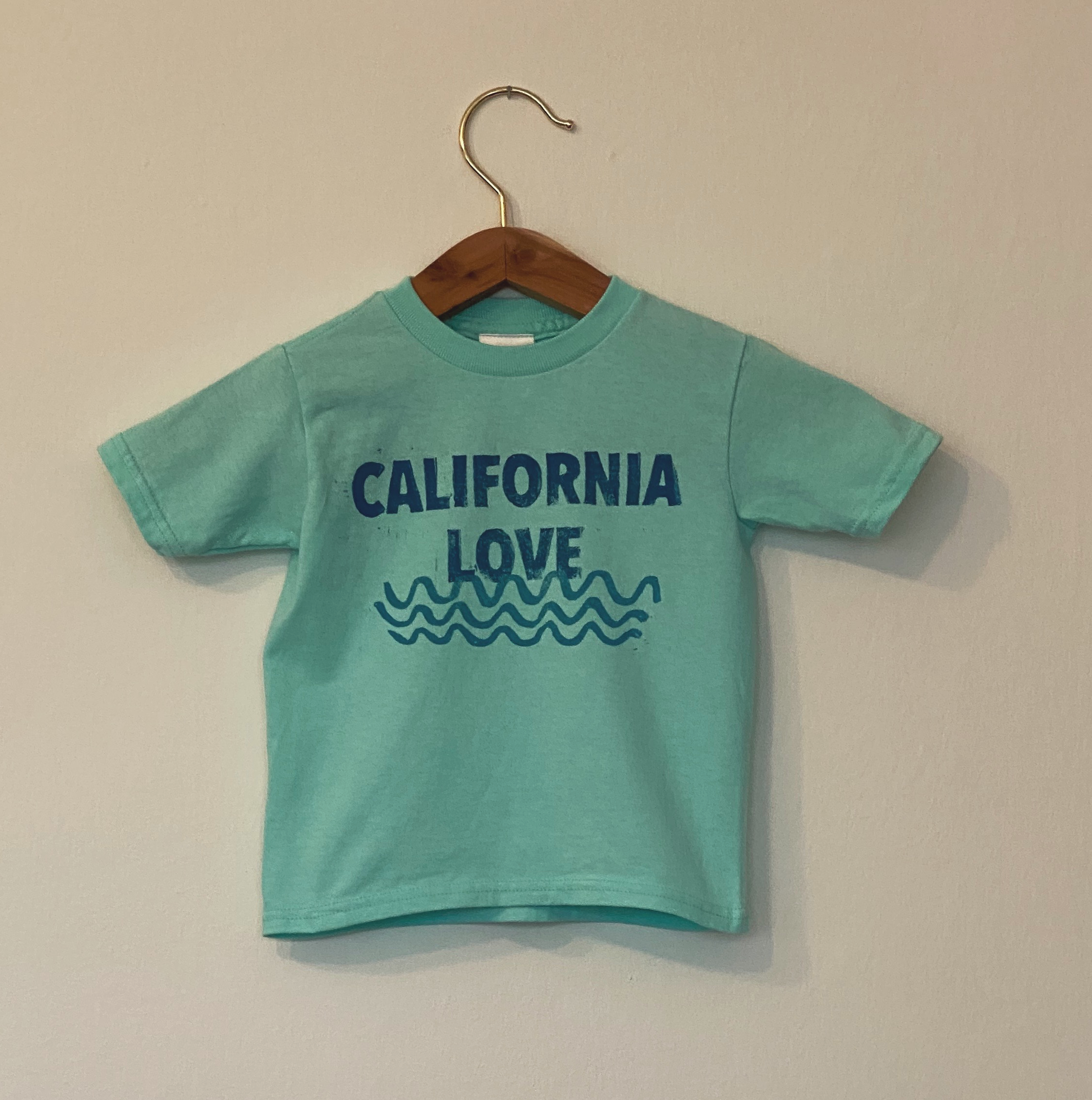 California Wave (block) - Kids Short Sleeve Tee - Aqua