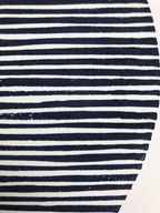 Block Print Artwork  - "Two Open Circles Marine and Navy Blue"