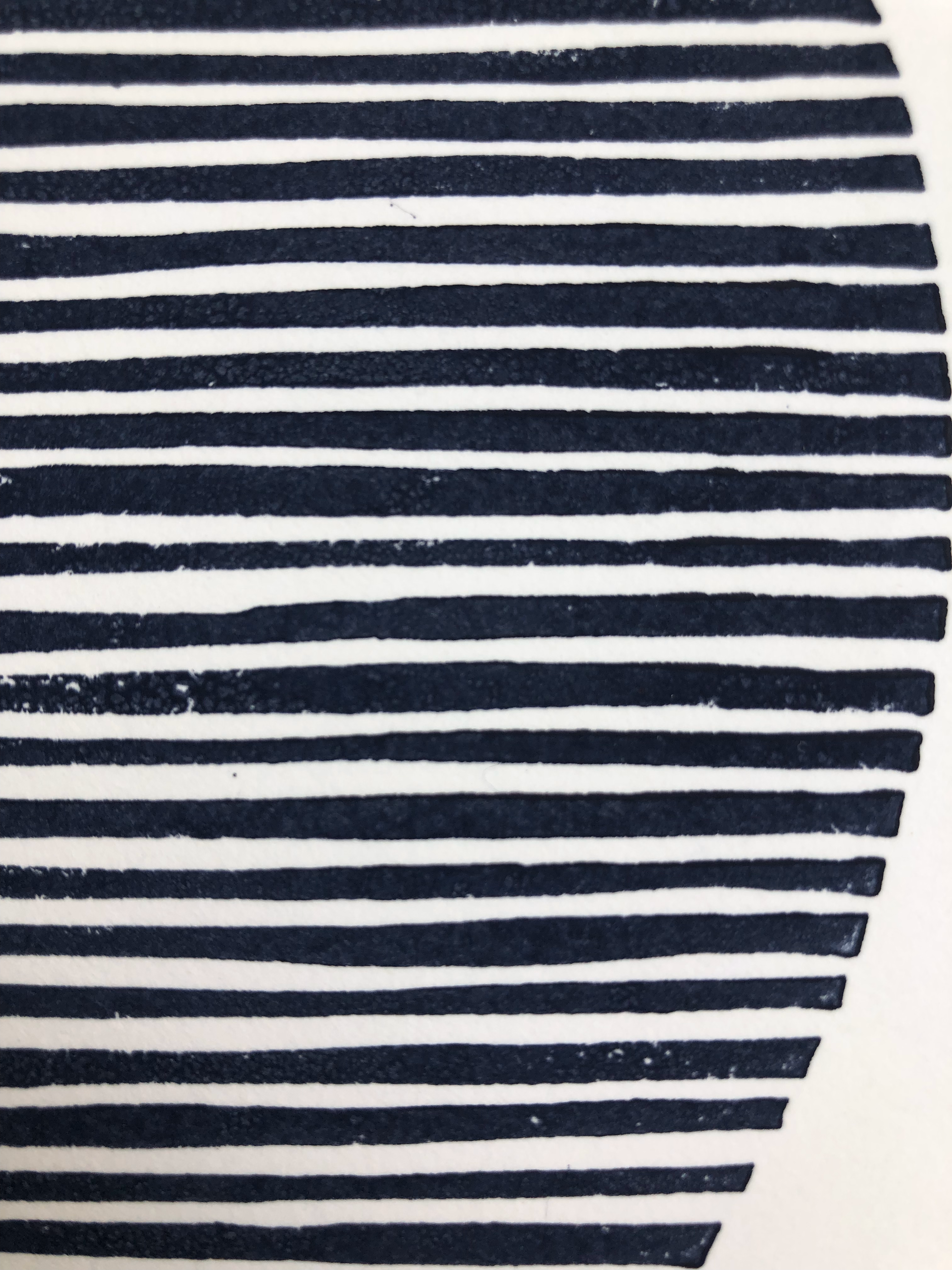 Block Print Artwork  - "Two Open Circles Marine and Navy Blue"