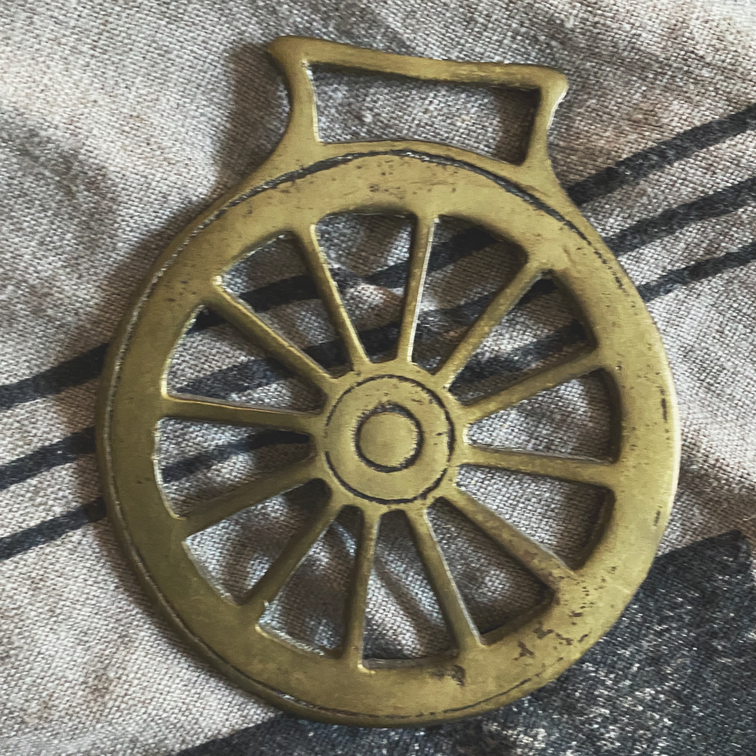Vintage Brass Equestrian Wall Hanging